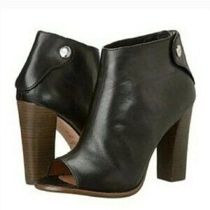 Coach Labelle black peep toe boots